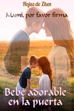 Capa de Bebé adorable en la puerta: Mami, por favor firma